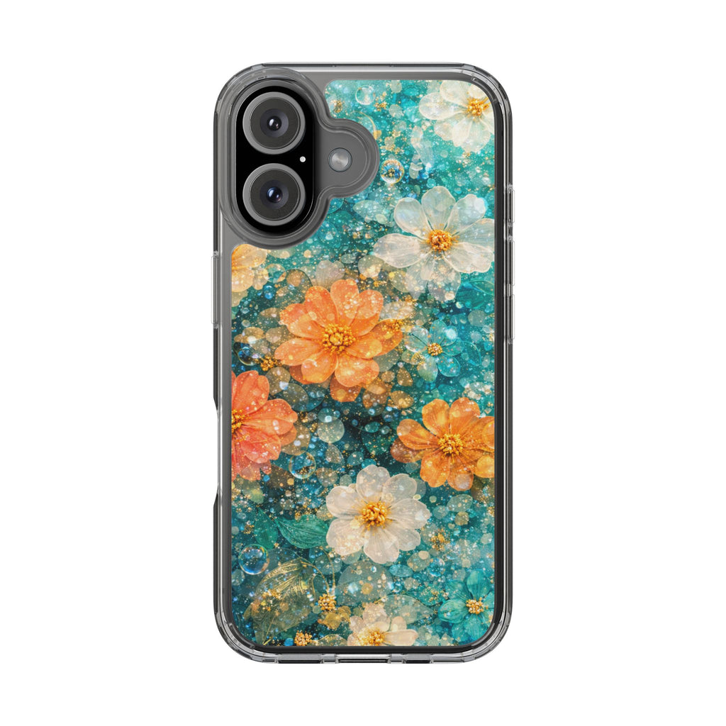Aqua Floral- Tough Phone Case