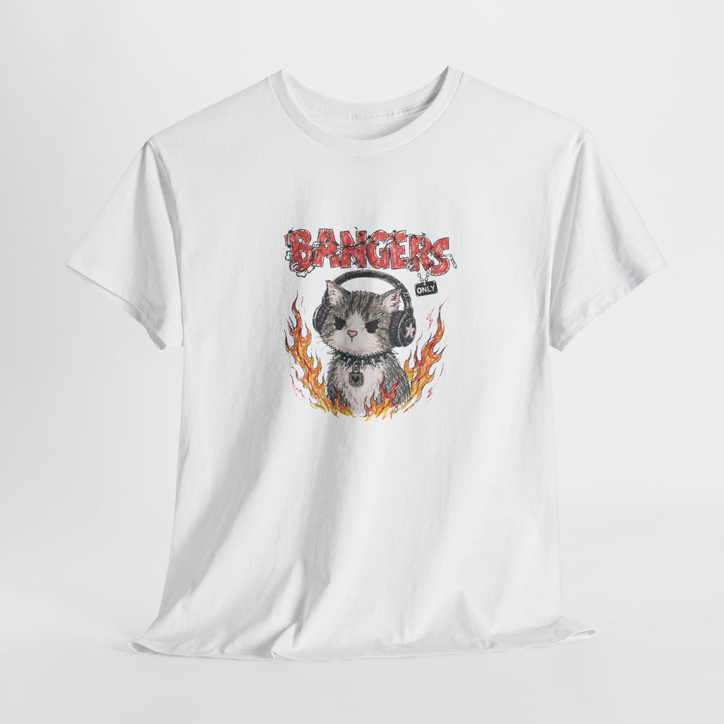 Bangers Only Cat T-Shirt — Funny Cat Music Lover Tee