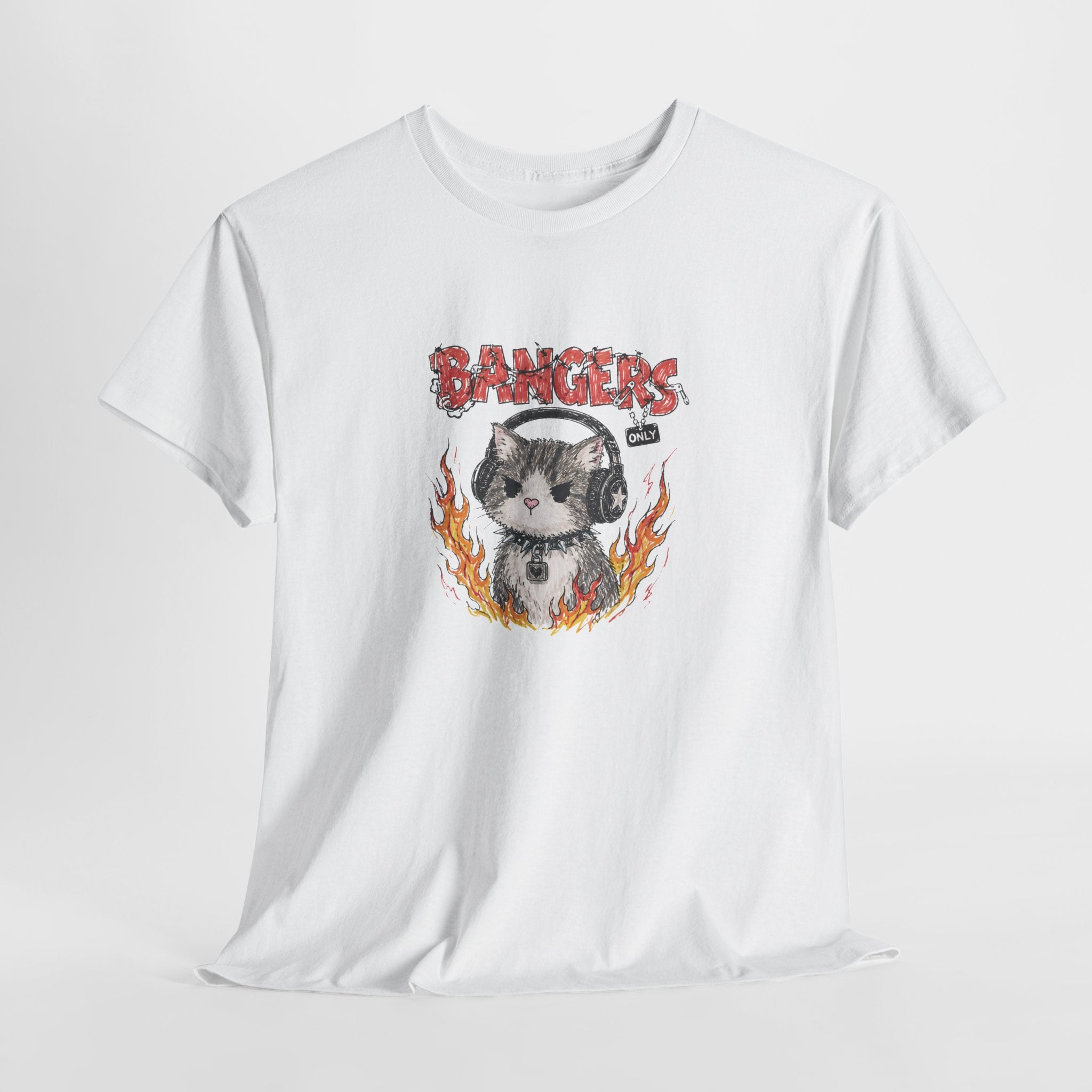 Bangers Only Cat T-Shirt — Funny Cat Music Lover Tee