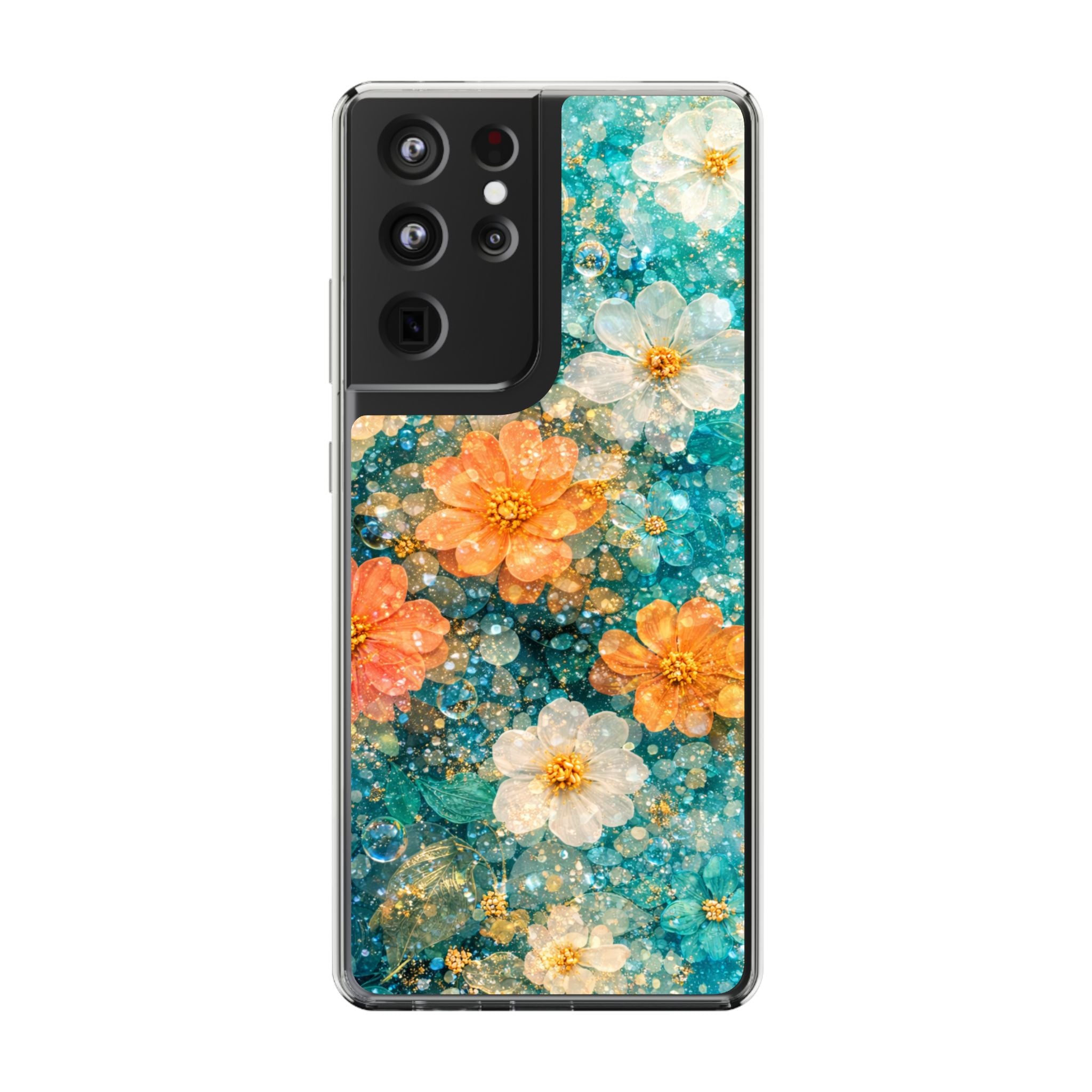 Aqua Floral- Tough Phone Case
