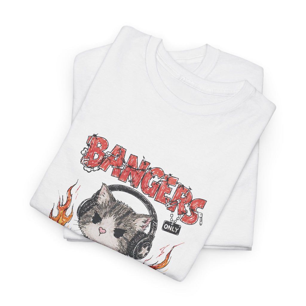 Bangers Only Cat T-Shirt — Funny Cat Music Lover Tee