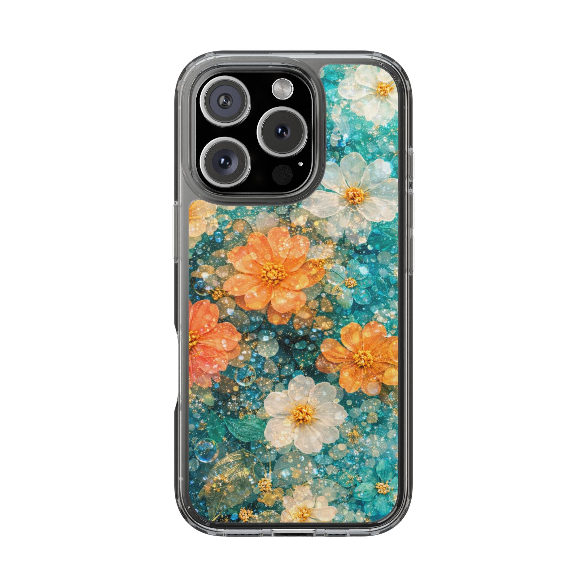 Aqua Floral- Tough Phone Case