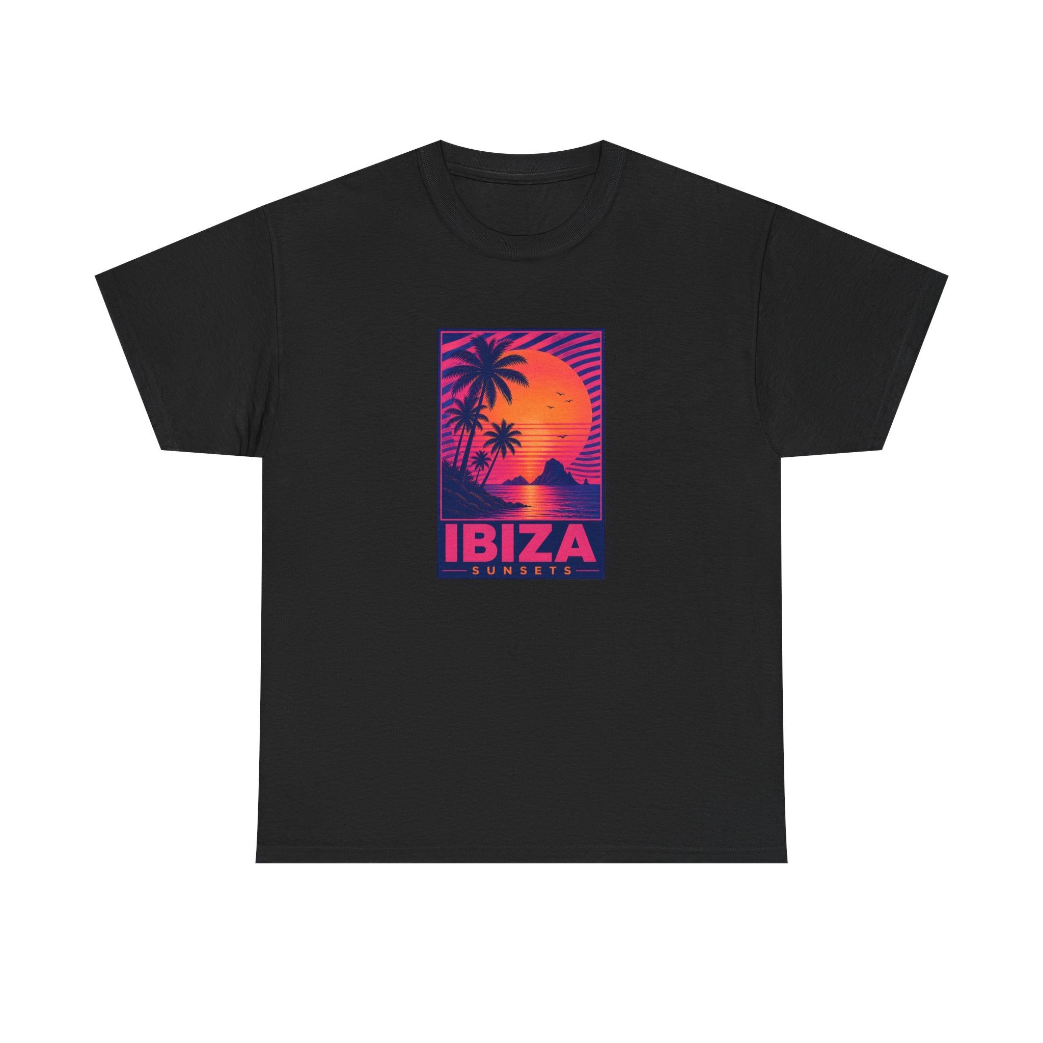 Ibiza Sunsets T-Shirt — Retro Beach Sunset Graphic Tee