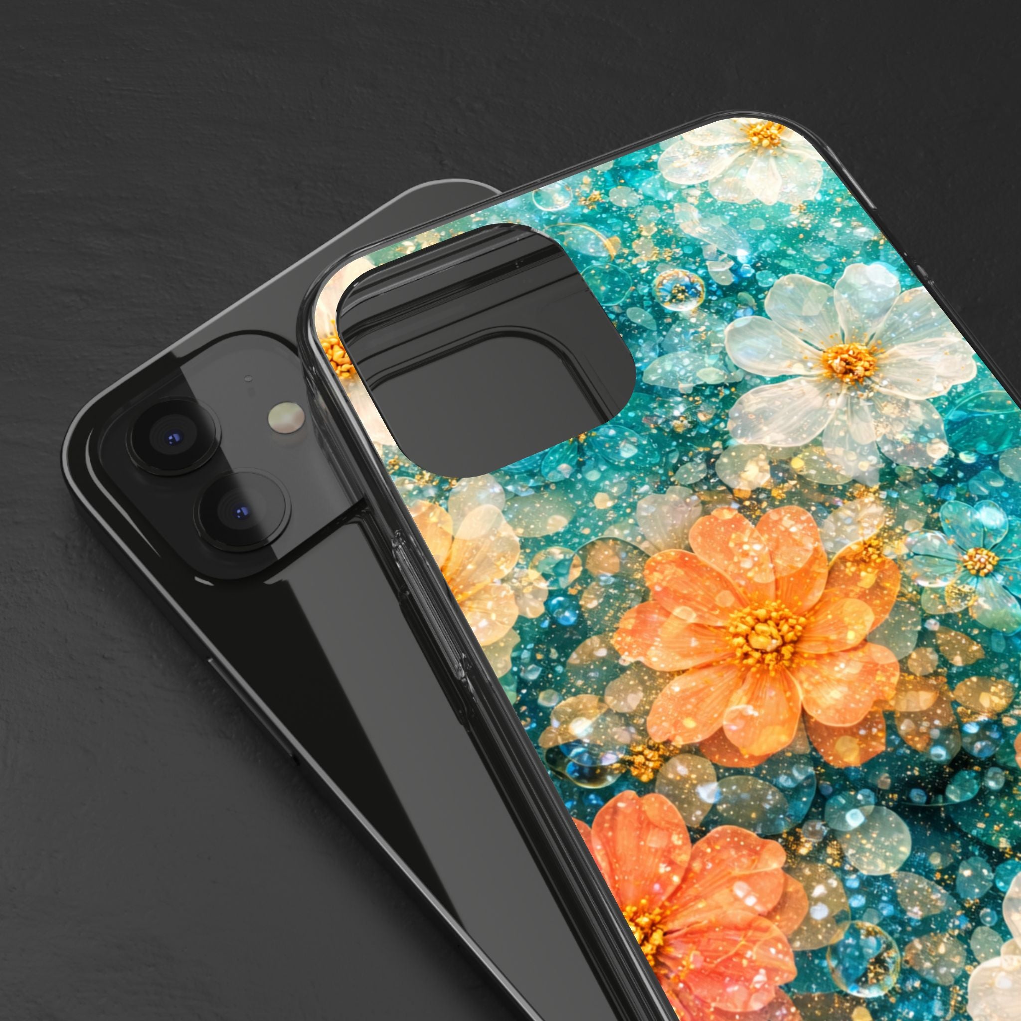 Aqua Floral- Tough Phone Case