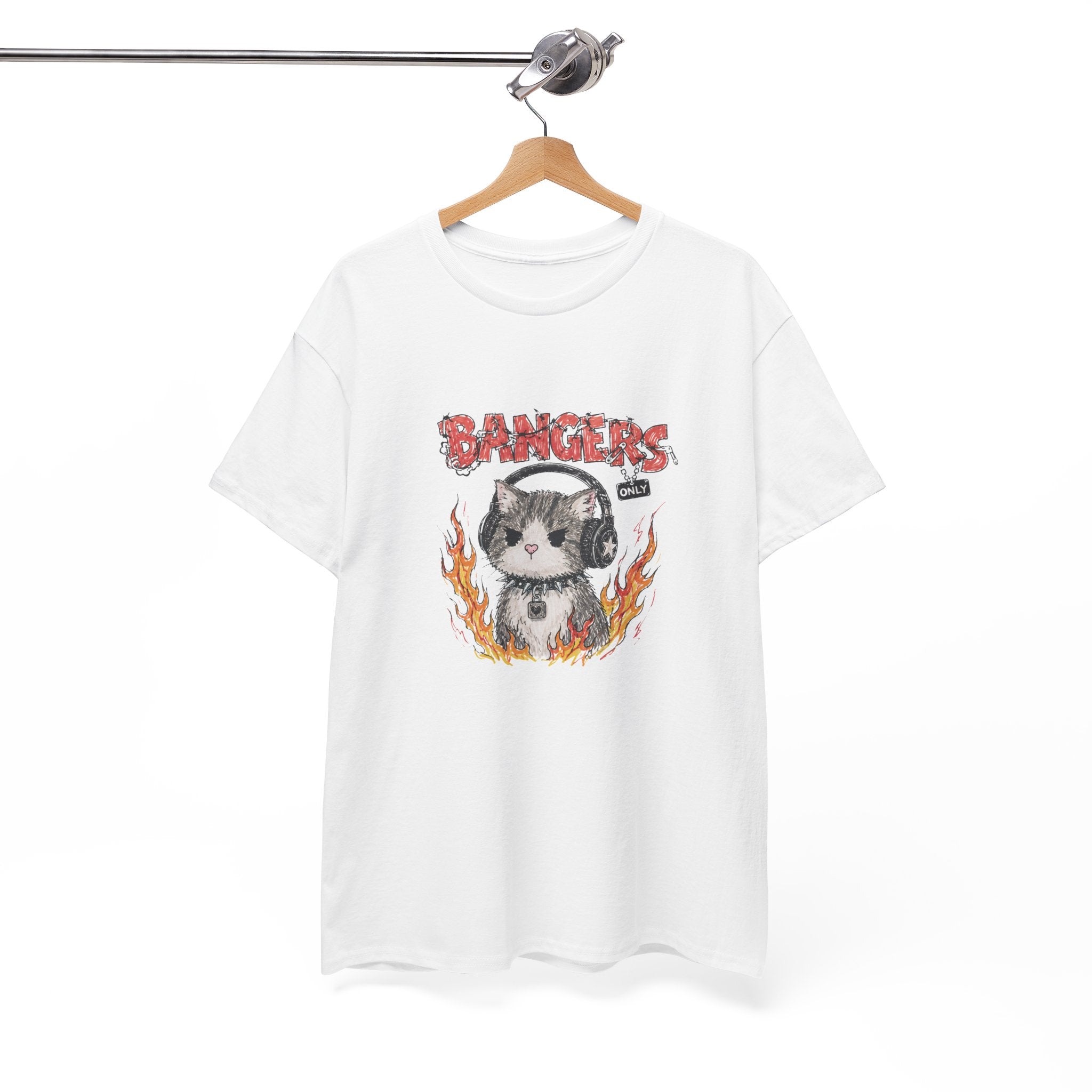 Bangers Only Cat T-Shirt — Funny Cat Music Lover Tee