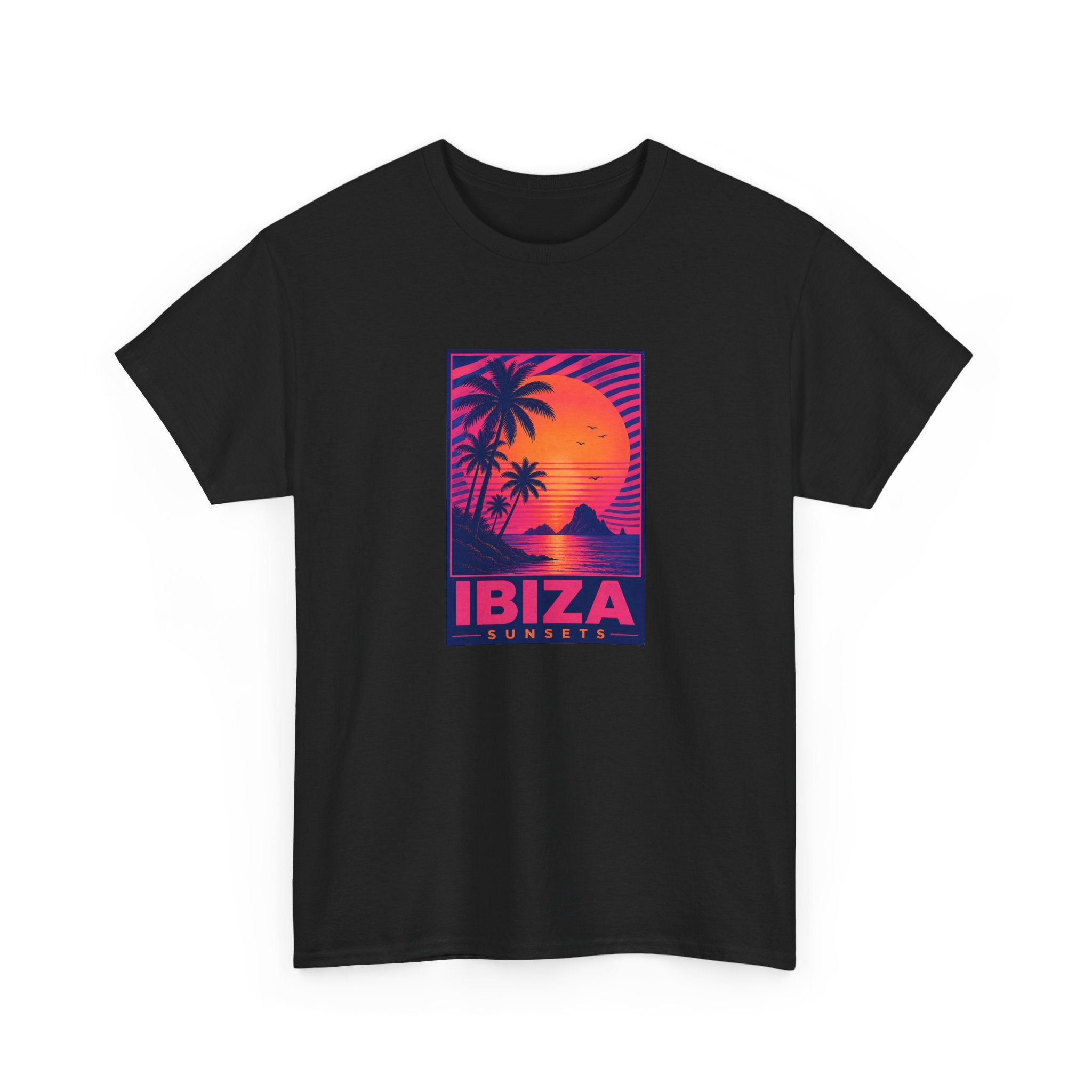 Ibiza Sunsets T-Shirt — Retro Beach Sunset Graphic Tee