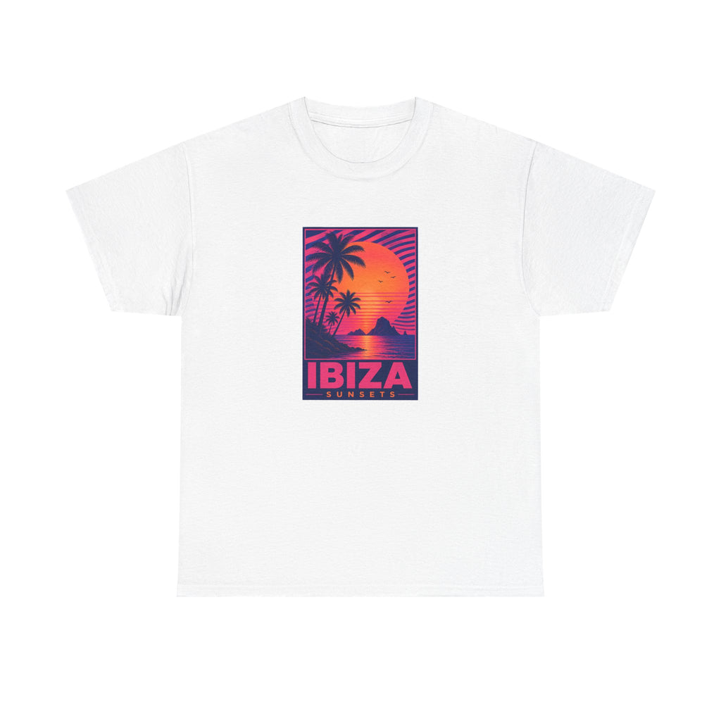 Ibiza Sunsets T-Shirt — Retro Beach Sunset Graphic Tee