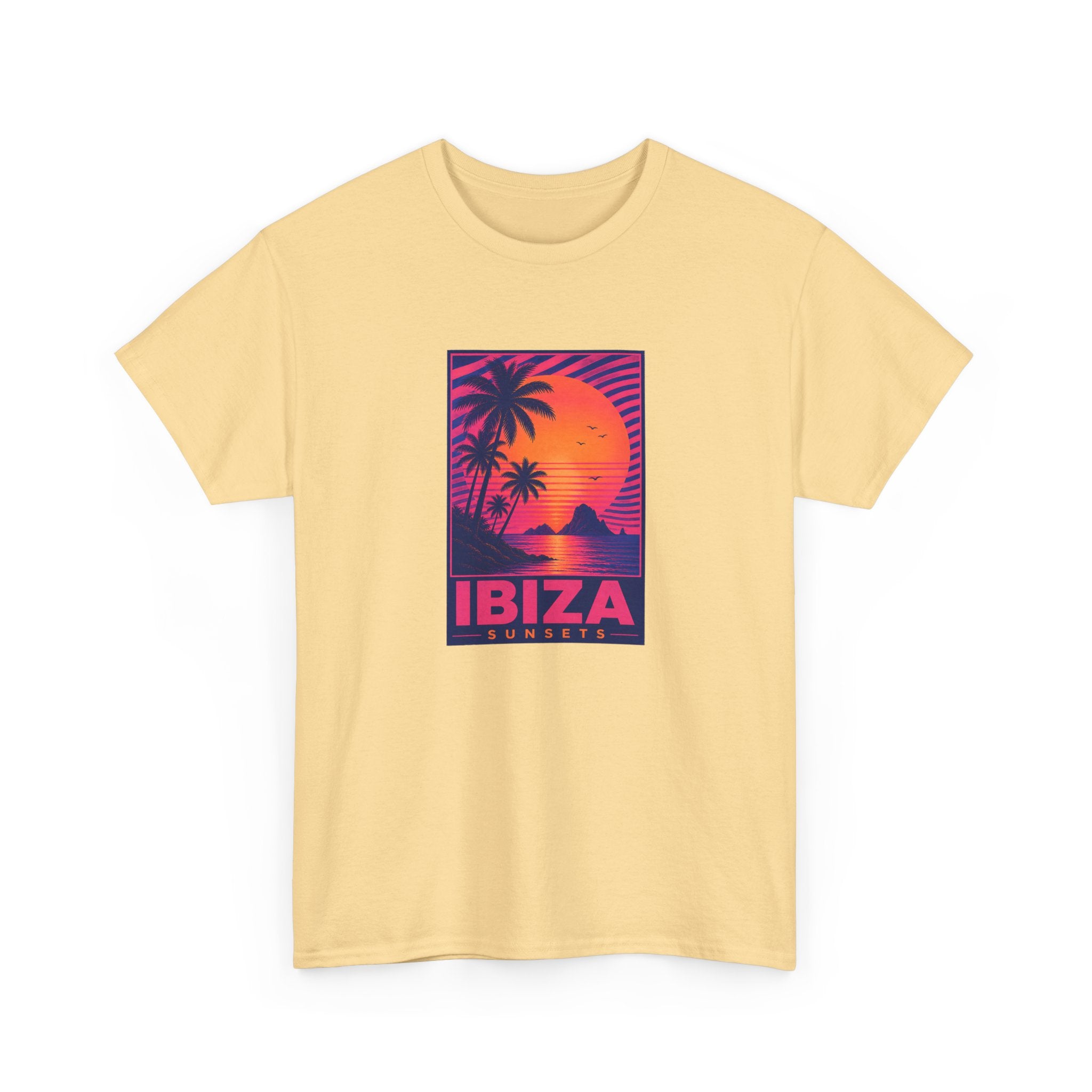 Ibiza Sunsets T-Shirt — Retro Beach Sunset Graphic Tee