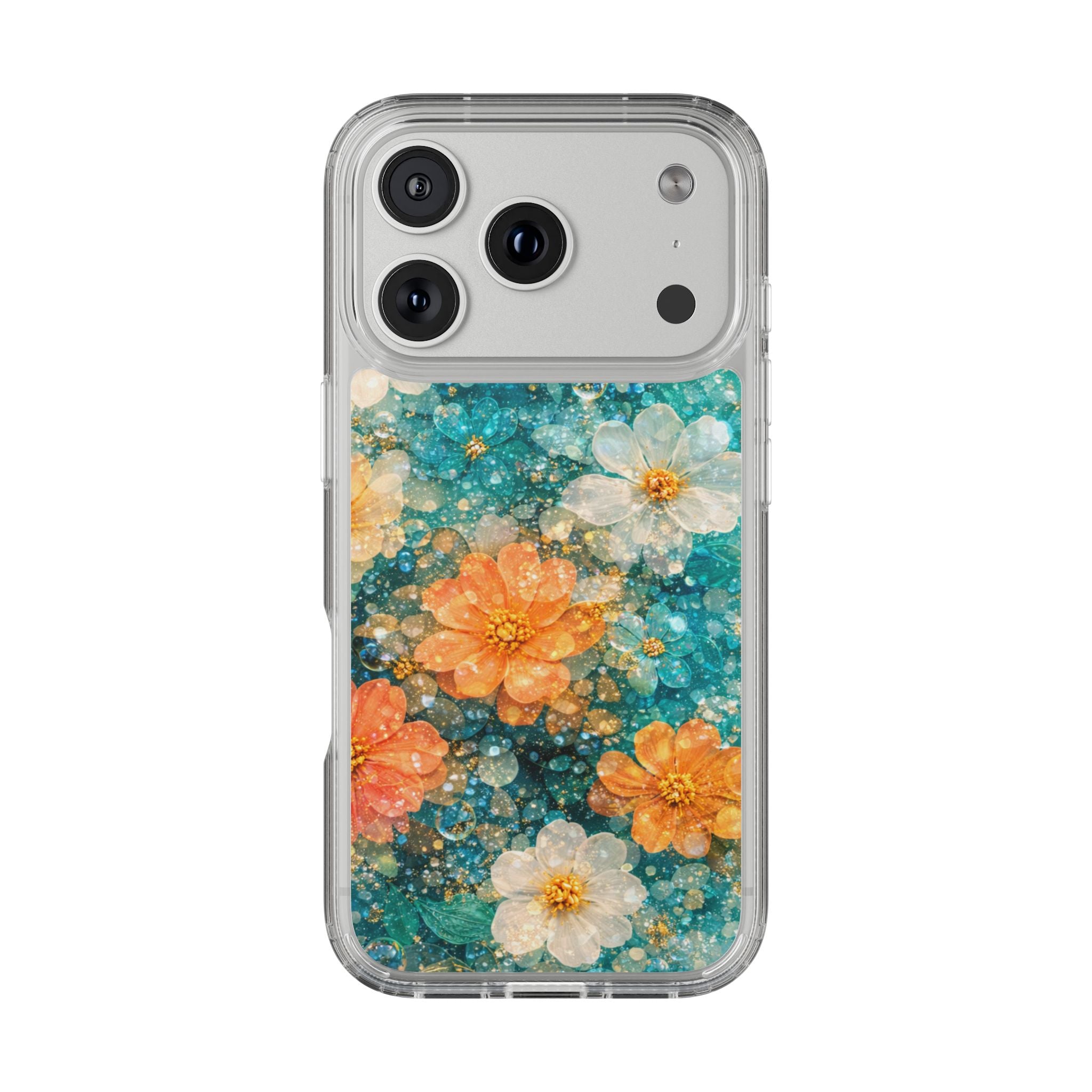 Aqua Floral- Tough Phone Case
