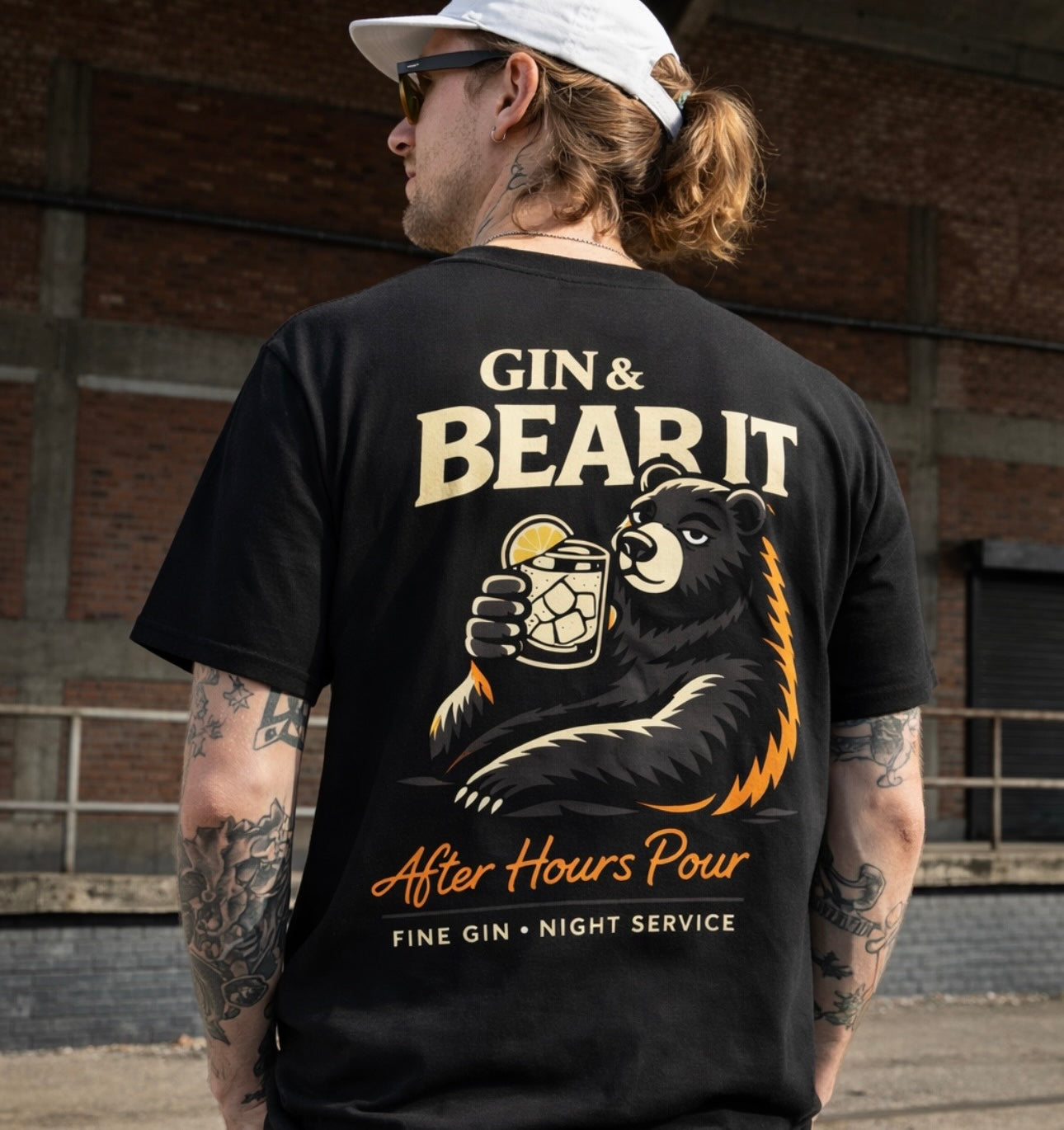 Gin & Bear Graphic T-Shirt, Black