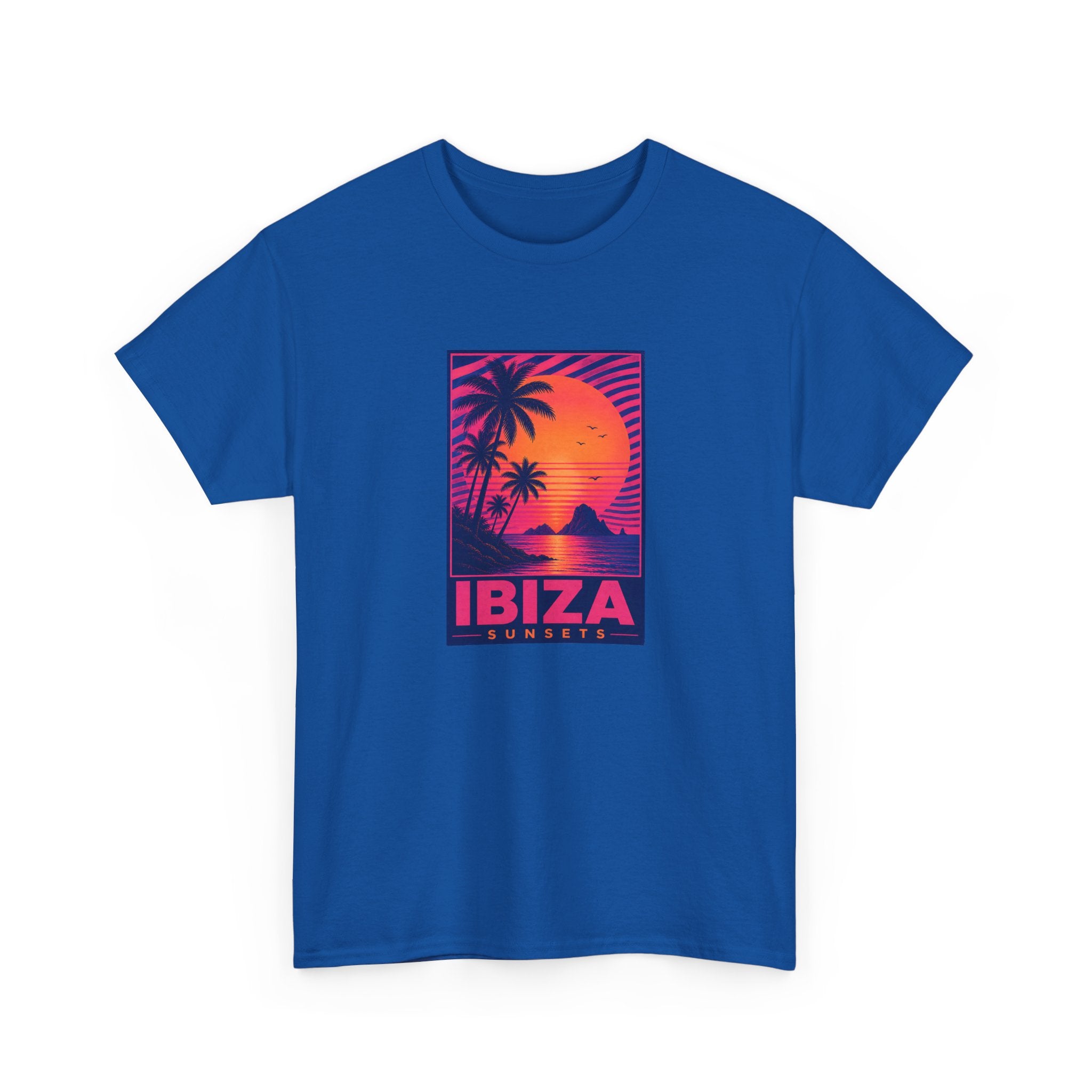 Ibiza Sunsets T-Shirt — Retro Beach Sunset Graphic Tee