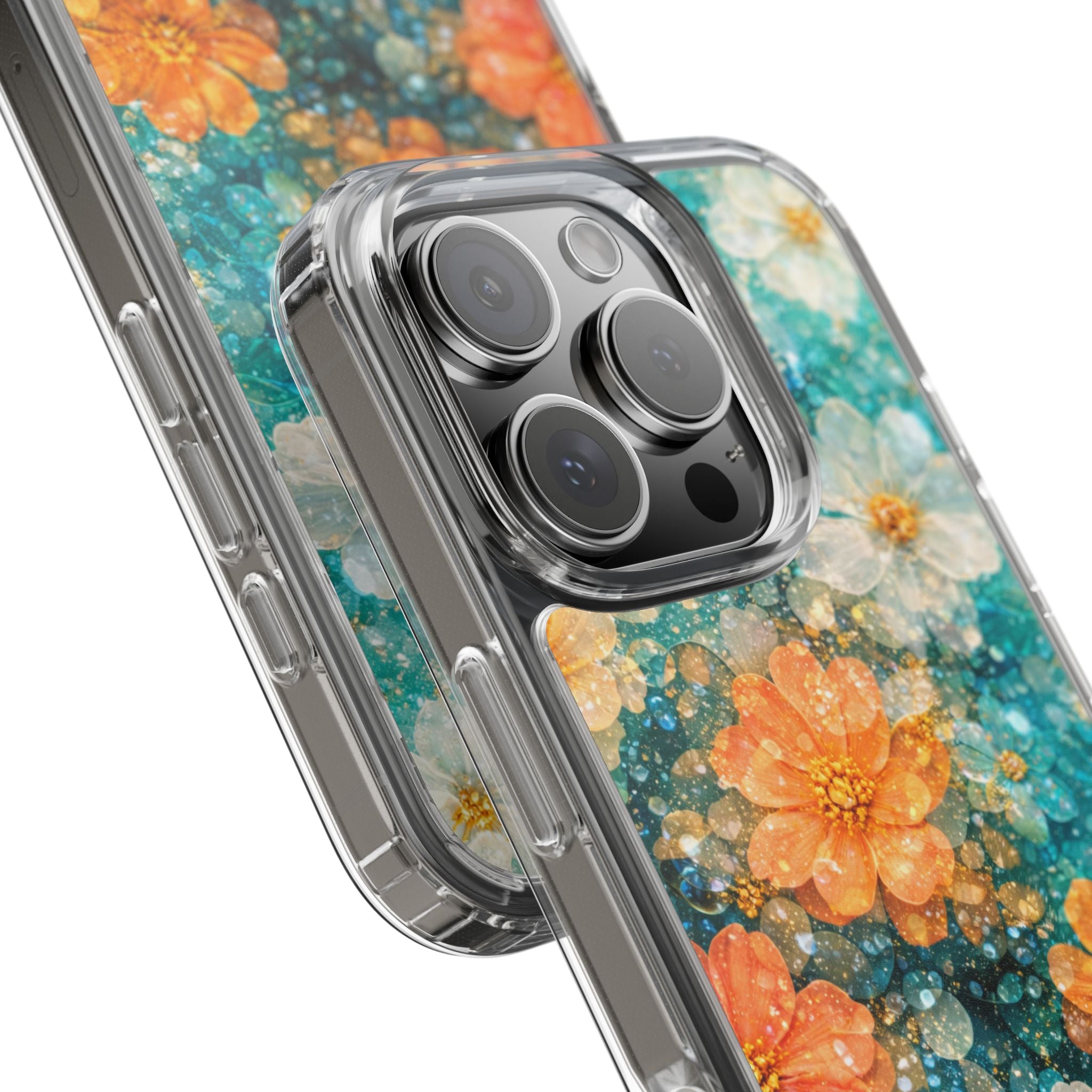 Aqua Floral- Tough Phone Case