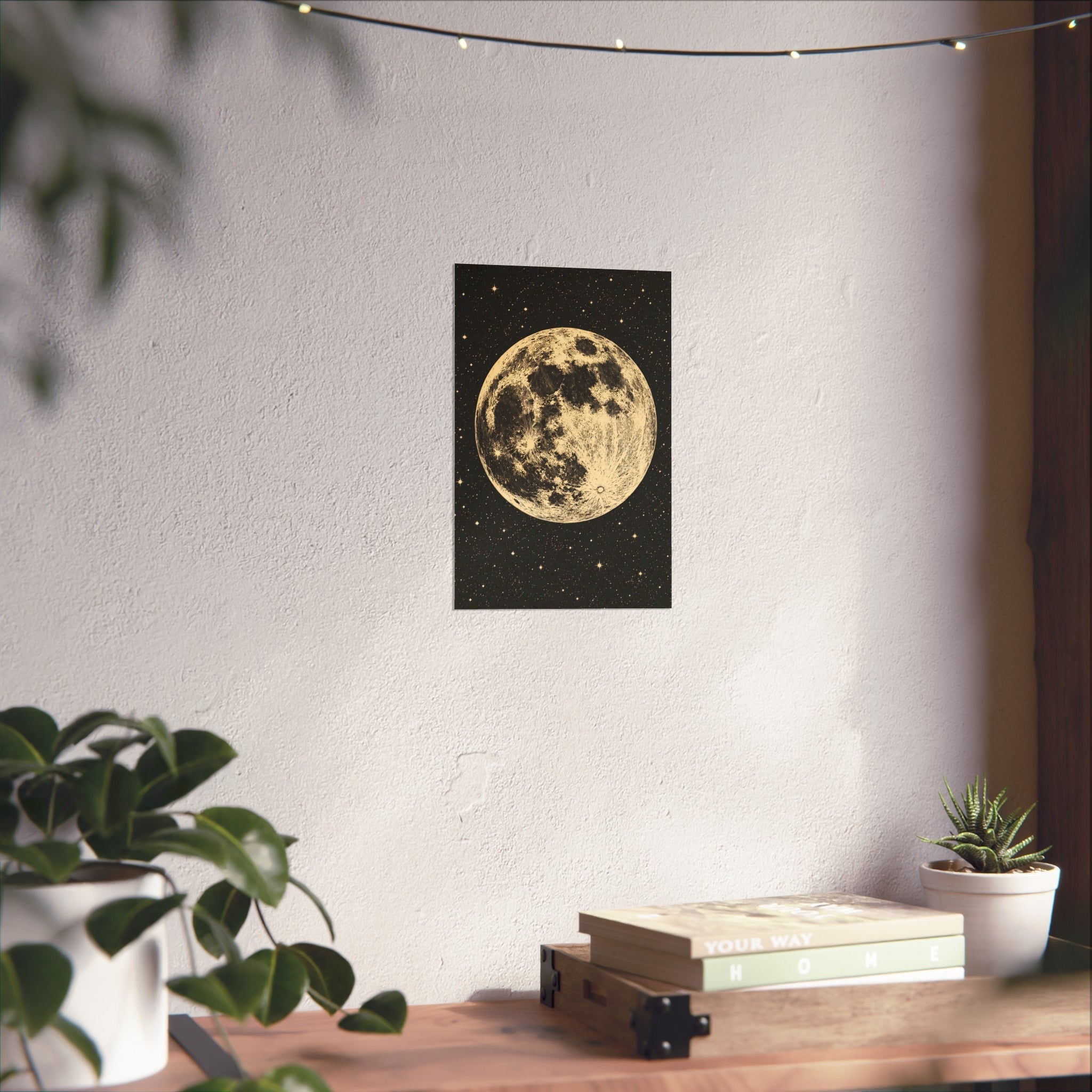 Full Moon Art Poster — Celestial Wall Art Print