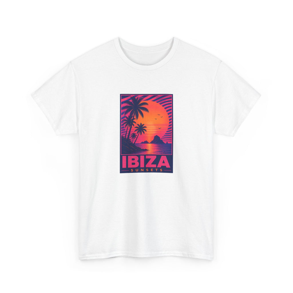 Ibiza Sunsets T-Shirt — Retro Beach Sunset Graphic Tee