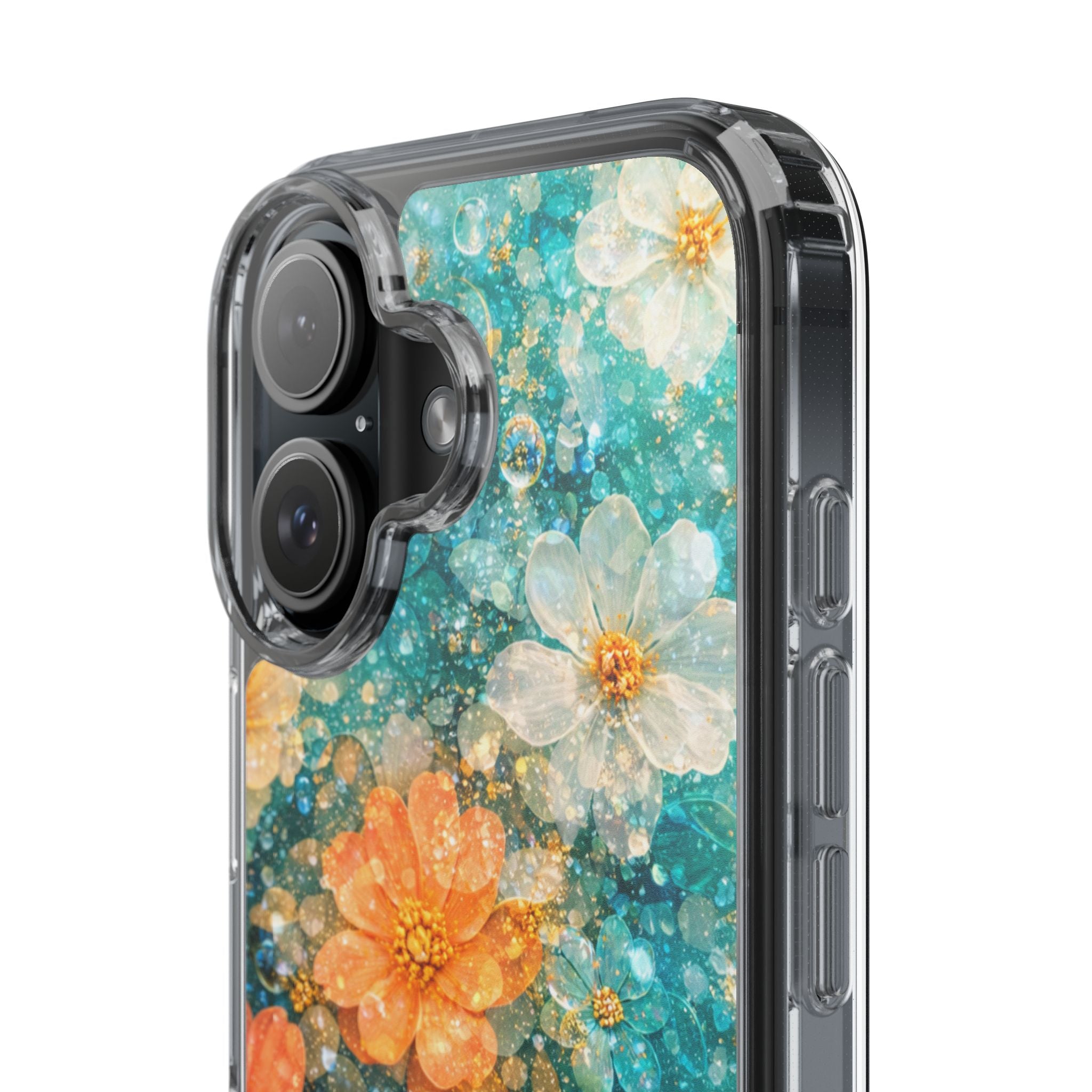 Aqua Floral- Tough Phone Case
