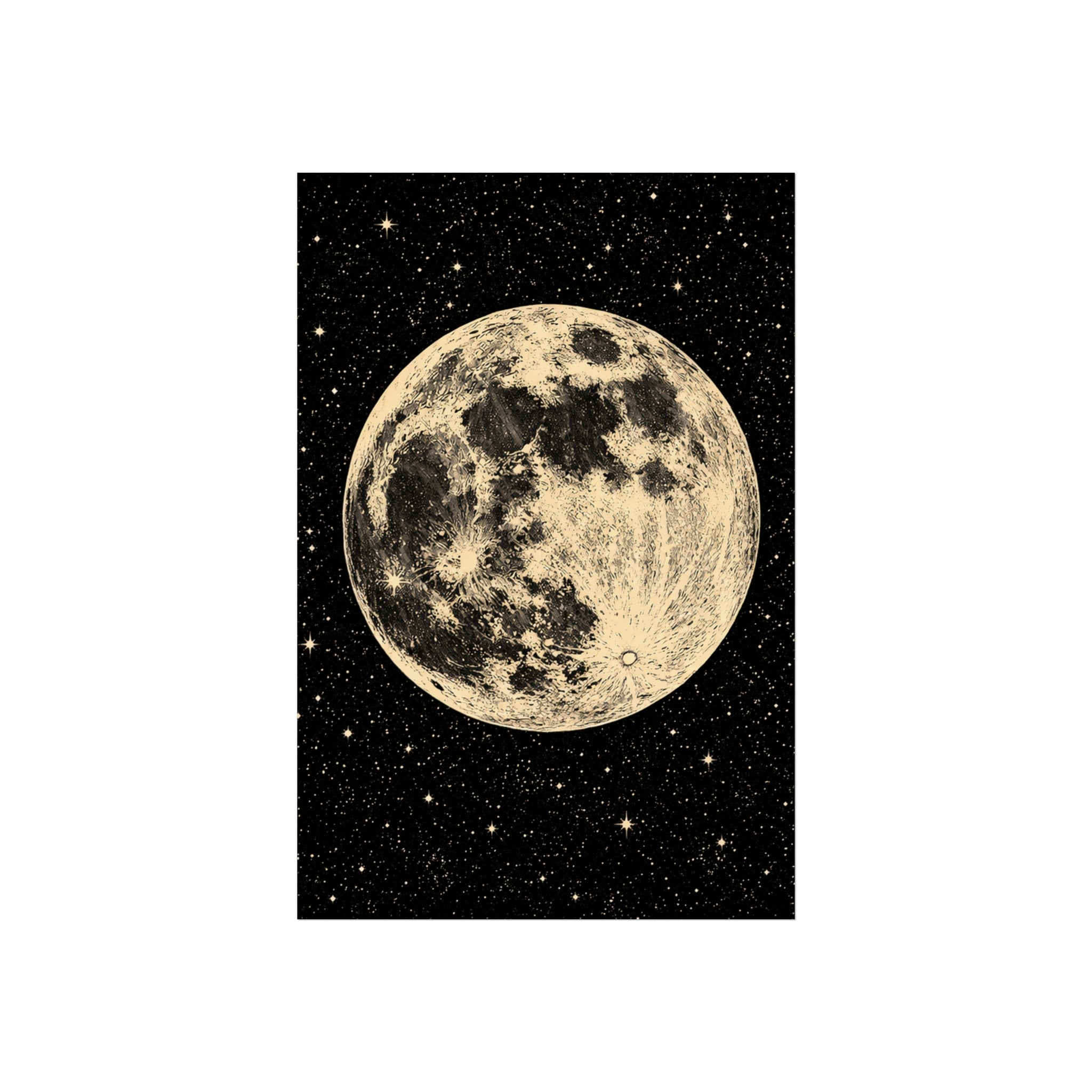 Full Moon Art Poster — Celestial Wall Art Print