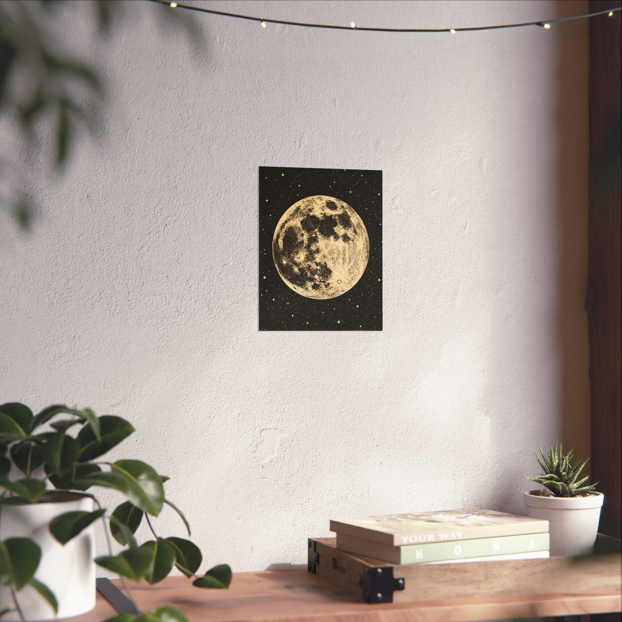 Full Moon Art Poster — Celestial Wall Art Print