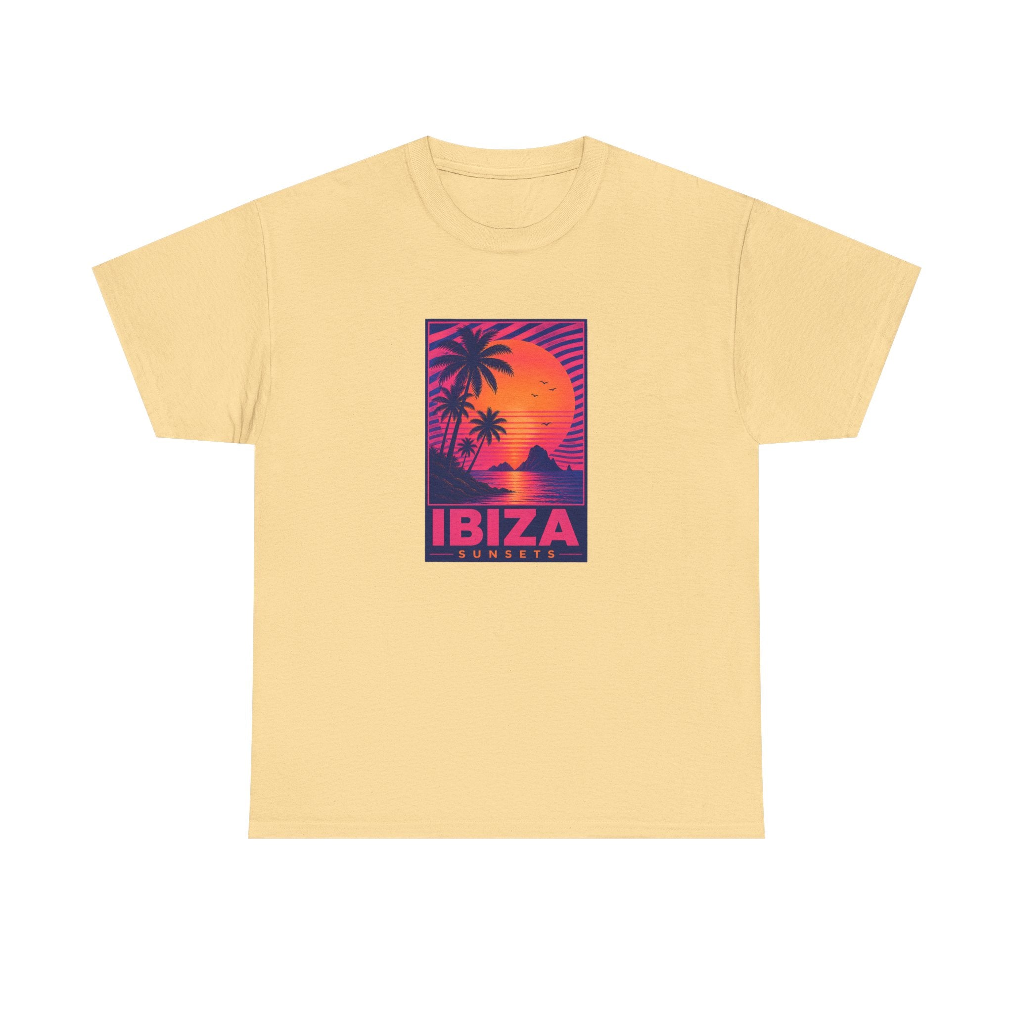Ibiza Sunsets T-Shirt — Retro Beach Sunset Graphic Tee