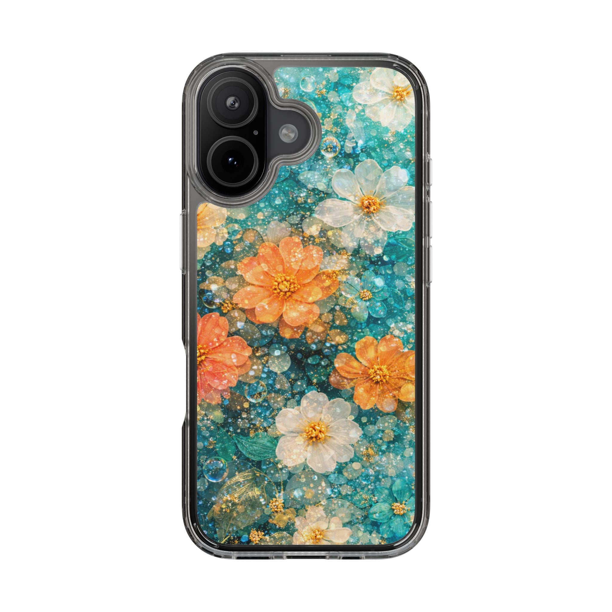 Aqua Floral- Tough Phone Case