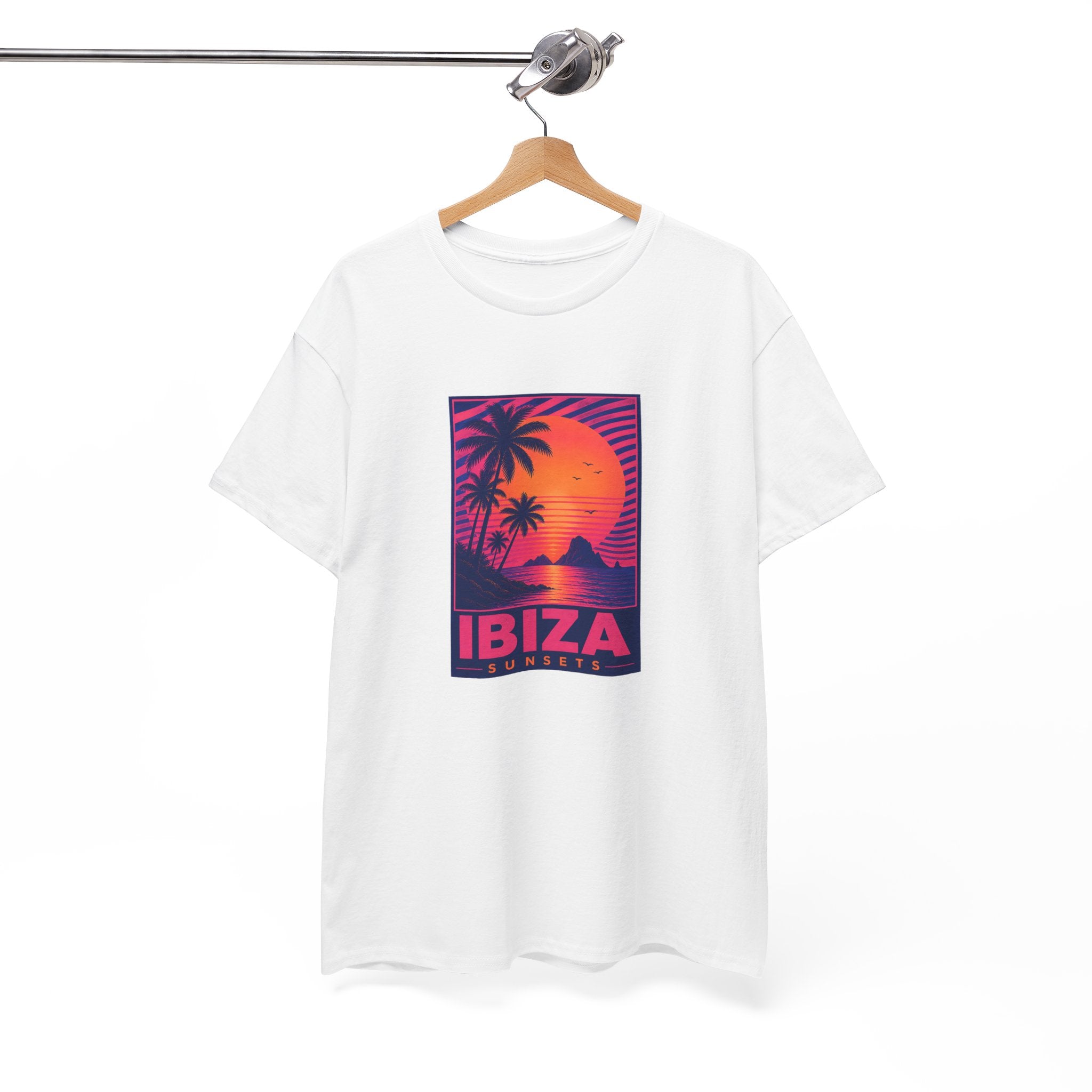 Ibiza Sunsets T-Shirt — Retro Beach Sunset Graphic Tee