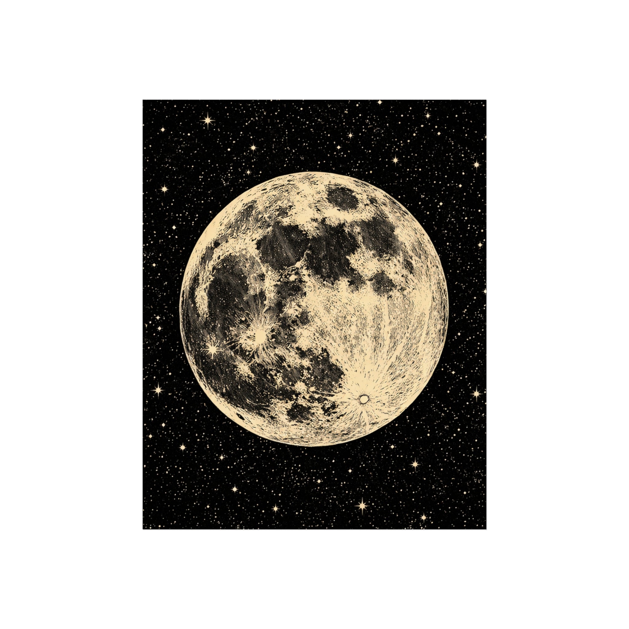 Full Moon Art Poster — Celestial Wall Art Print