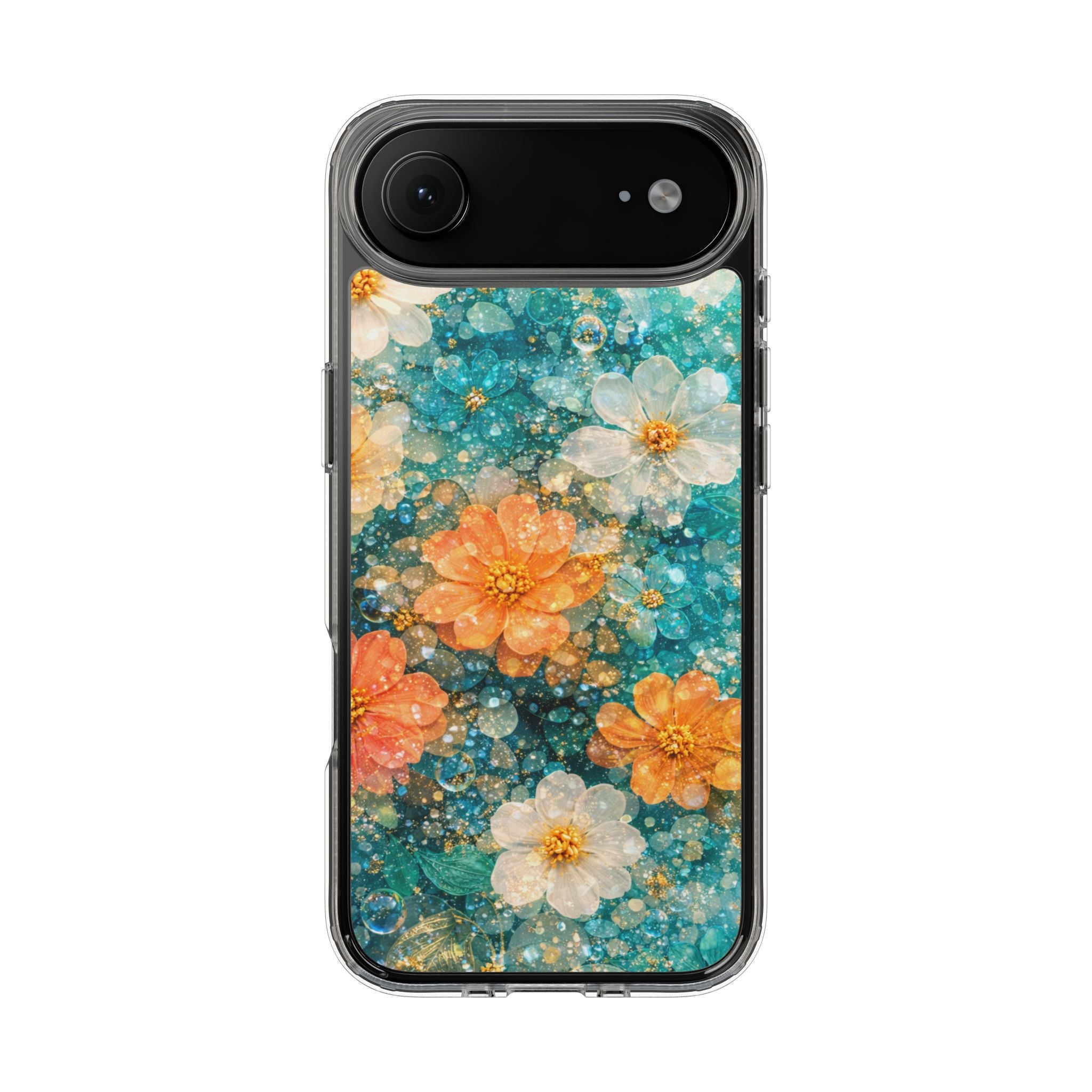 Aqua Floral- Tough Phone Case