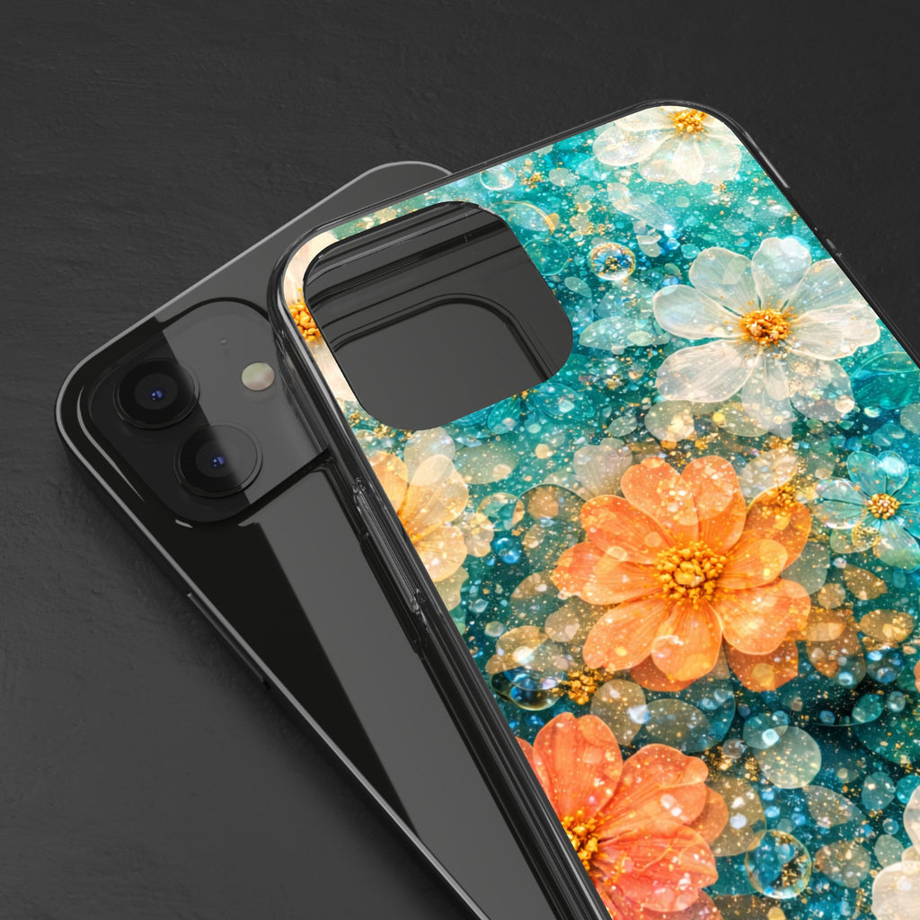 Aqua Floral- Tough Phone Case
