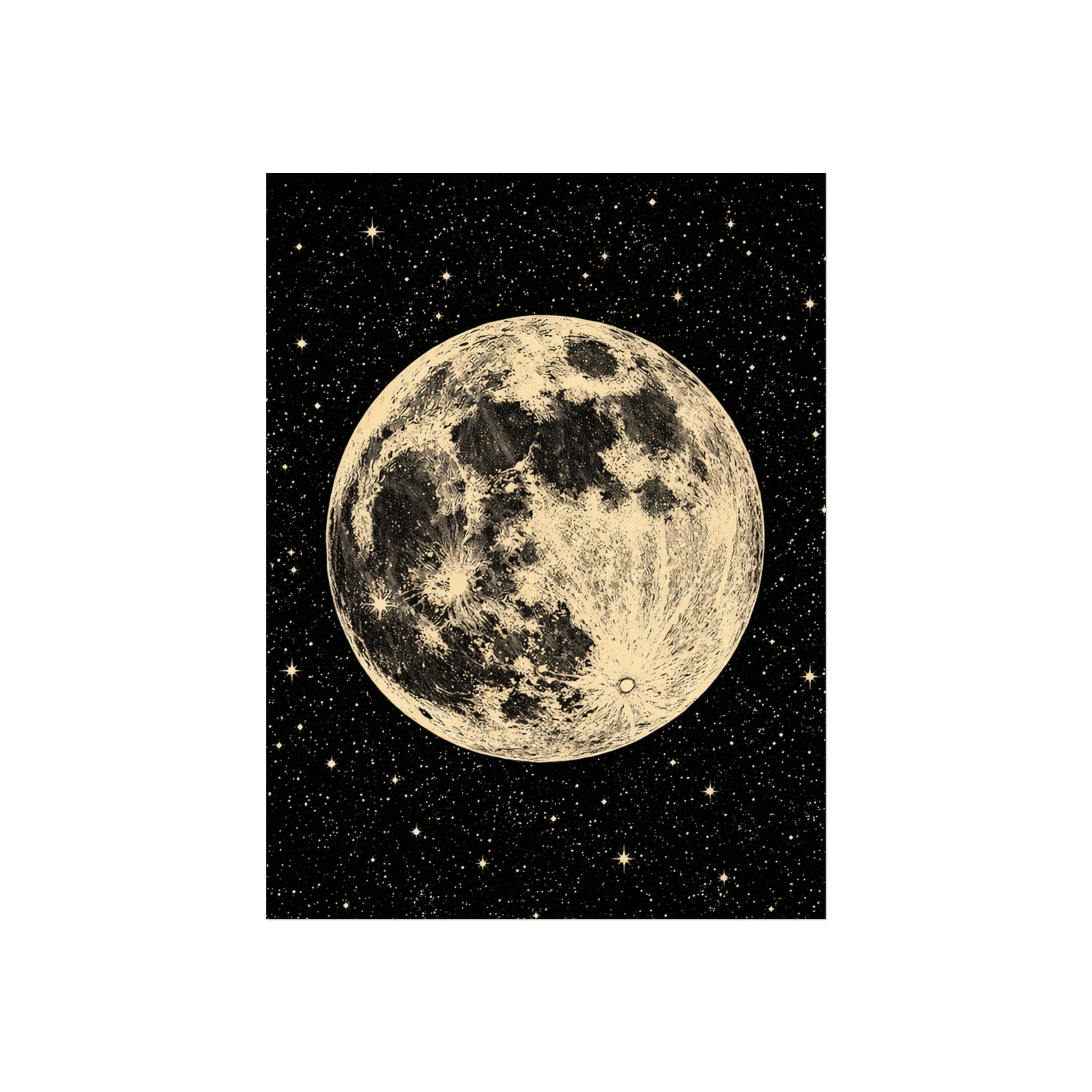 Full Moon Art Poster — Celestial Wall Art Print