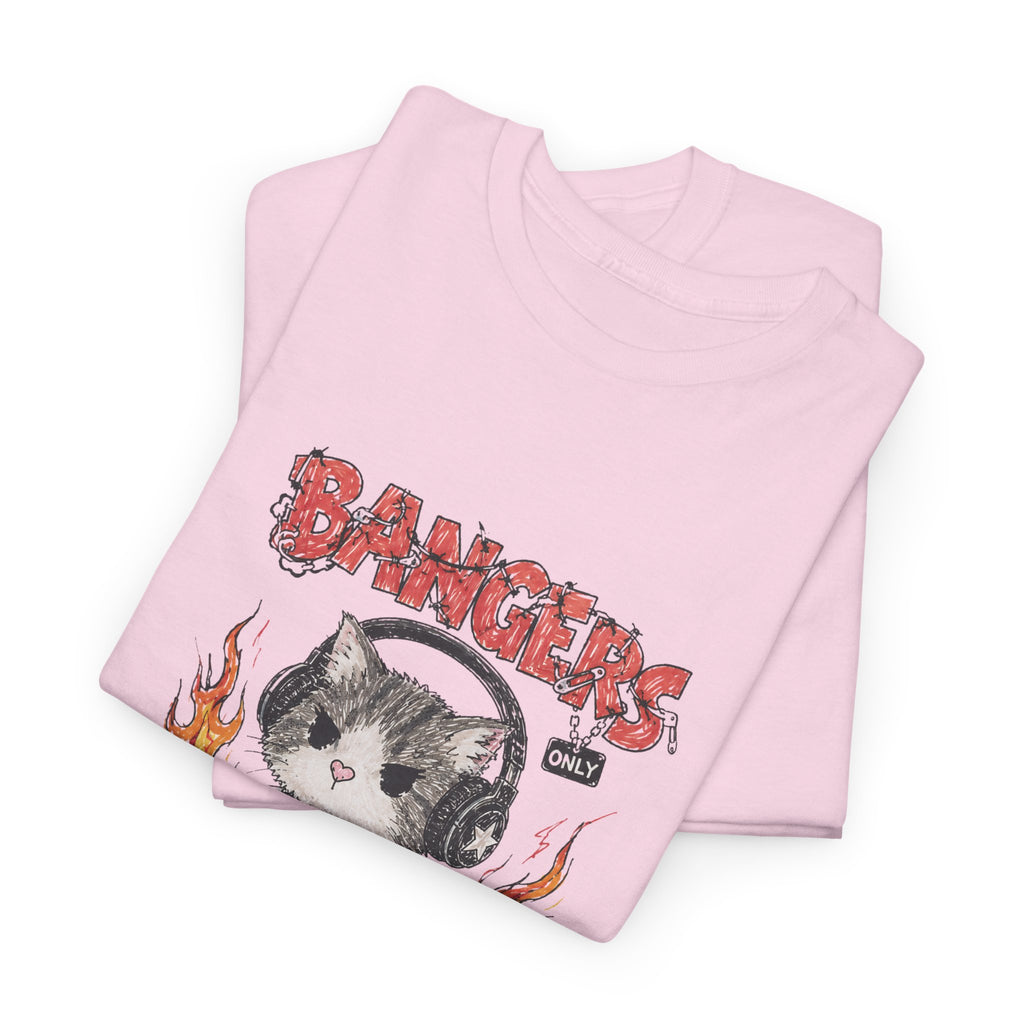 Bangers Only Cat T-Shirt — Funny Cat Music Lover Tee