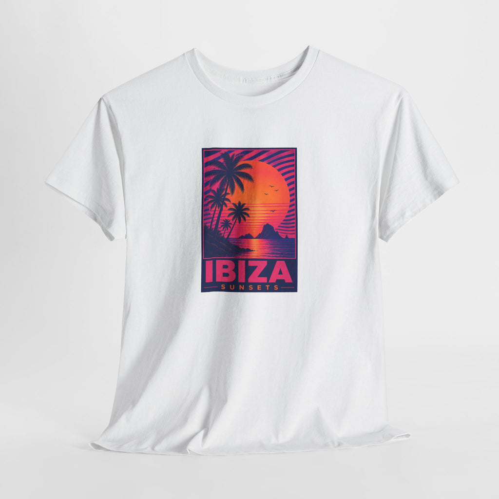 Ibiza Sunsets T-Shirt — Retro Beach Sunset Graphic Tee