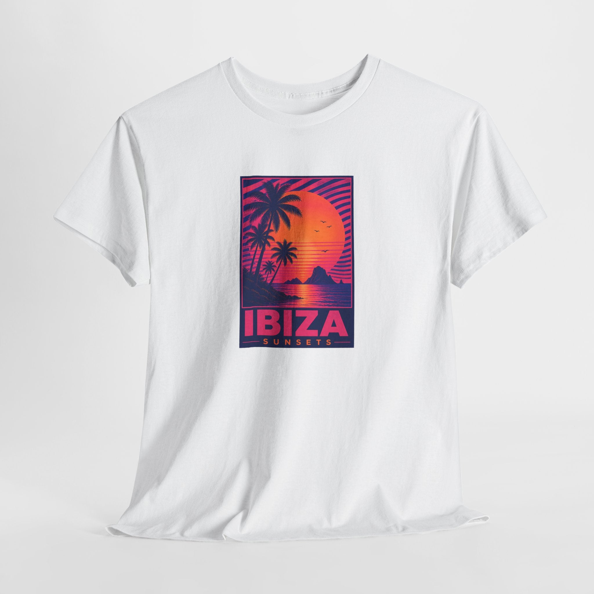 Ibiza Sunsets T-Shirt — Retro Beach Sunset Graphic Tee