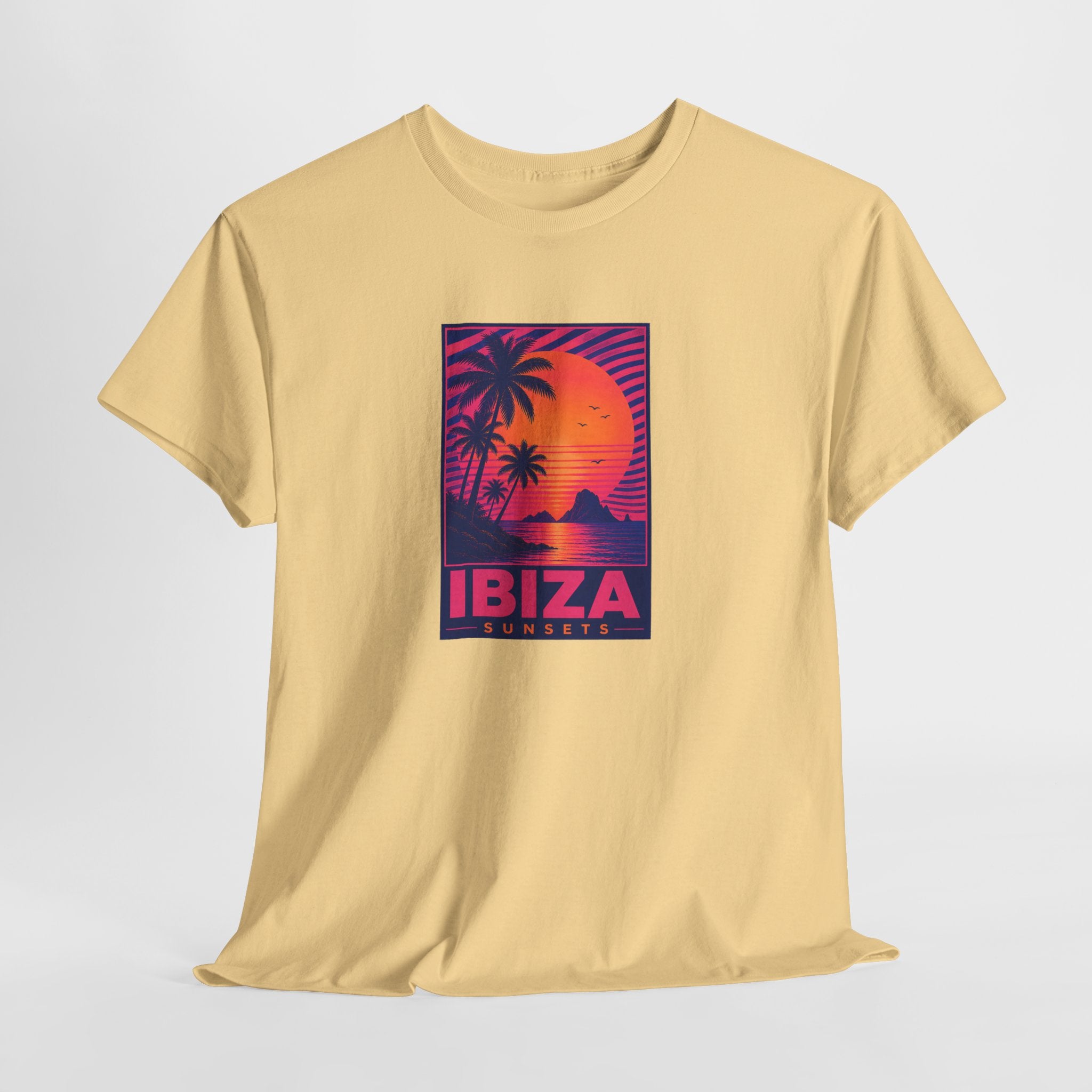 Ibiza Sunsets T-Shirt — Retro Beach Sunset Graphic Tee